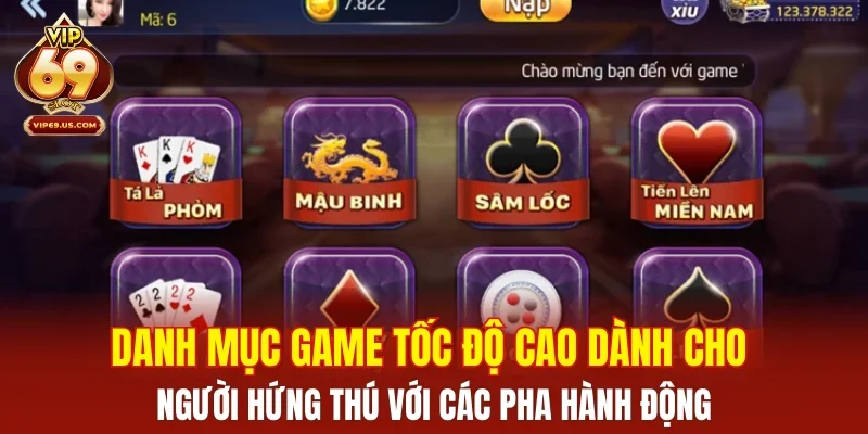 Danh mục game tốc độ cao dành cho người hứng thú với các pha hành động